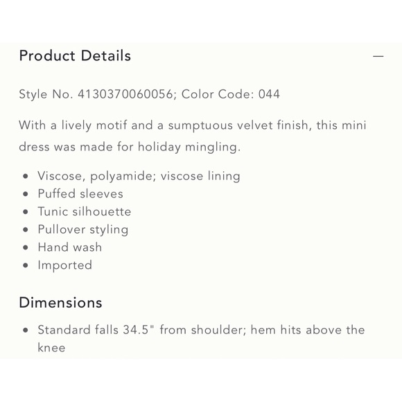 Anthropologie Velvet Slate Shift Mini Dress NWT Size 10 (Medium) - Picture 15 of 15